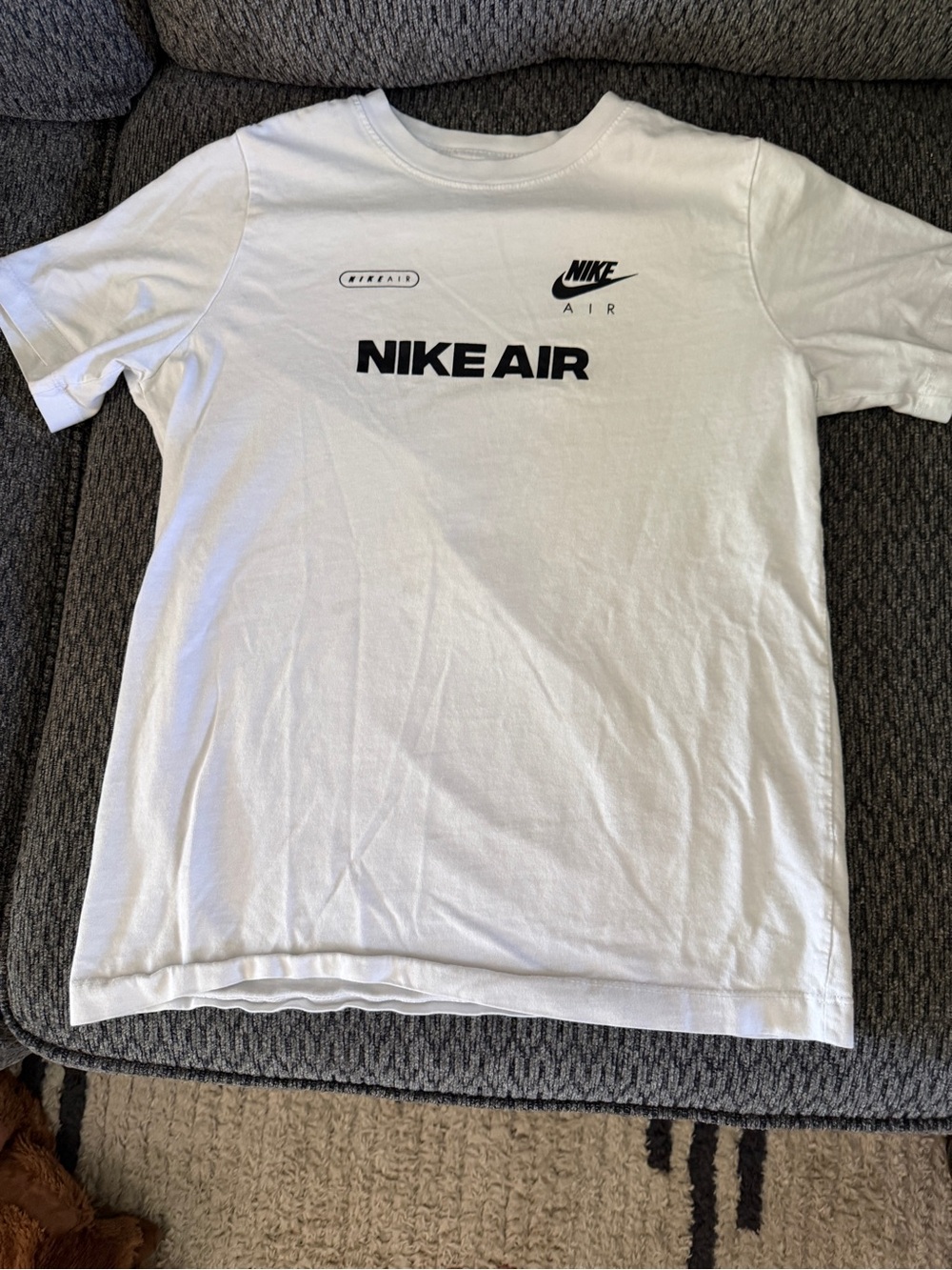 Nike White Tee with Black NIKE AIR Logo, youth XL